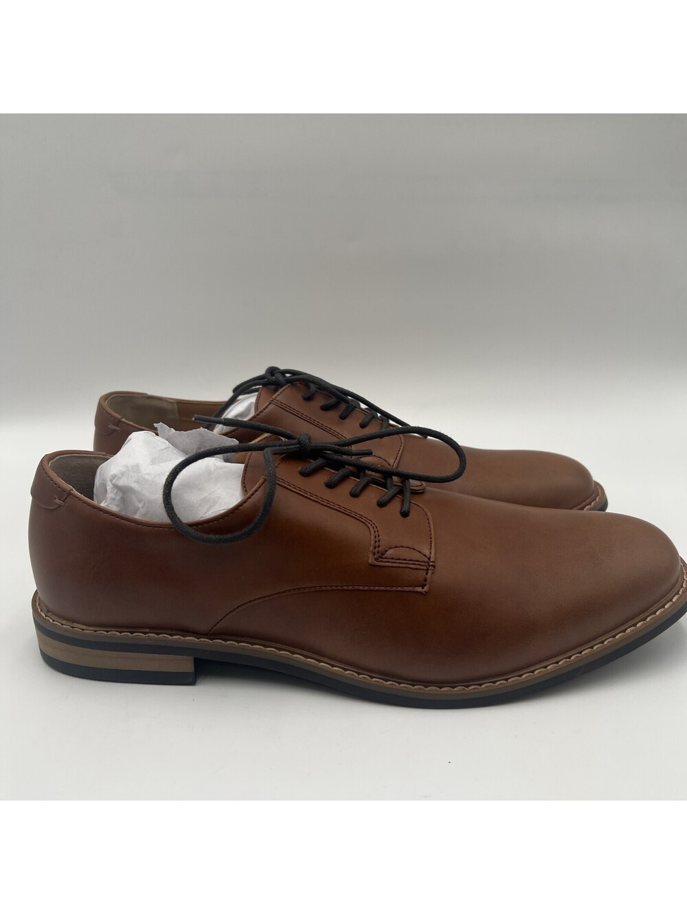 NWOB Mix No. 6 PRATTSON Brown Leather Lace Up Round Toe Oxfords Men’s Size 11.5M